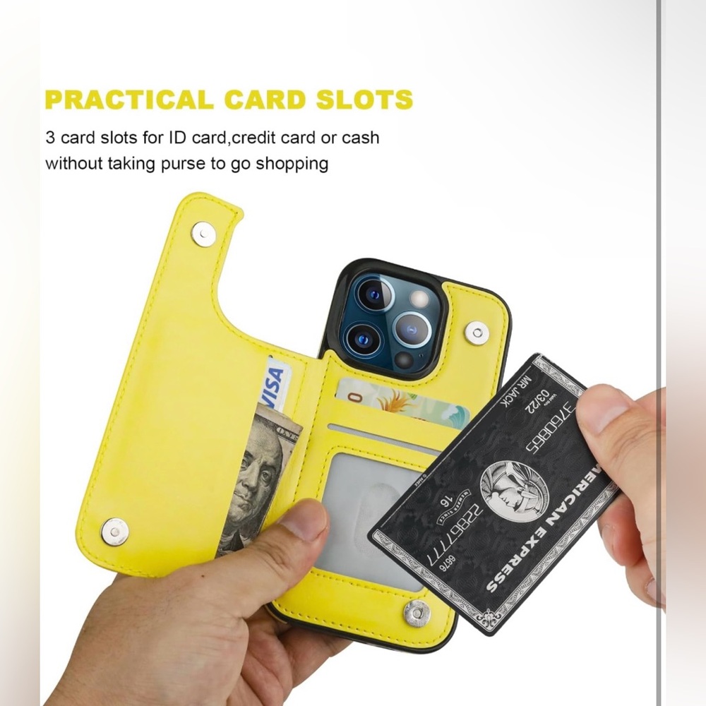 Compatible with iPhone 15 Pro Wallet Case with Card Holder